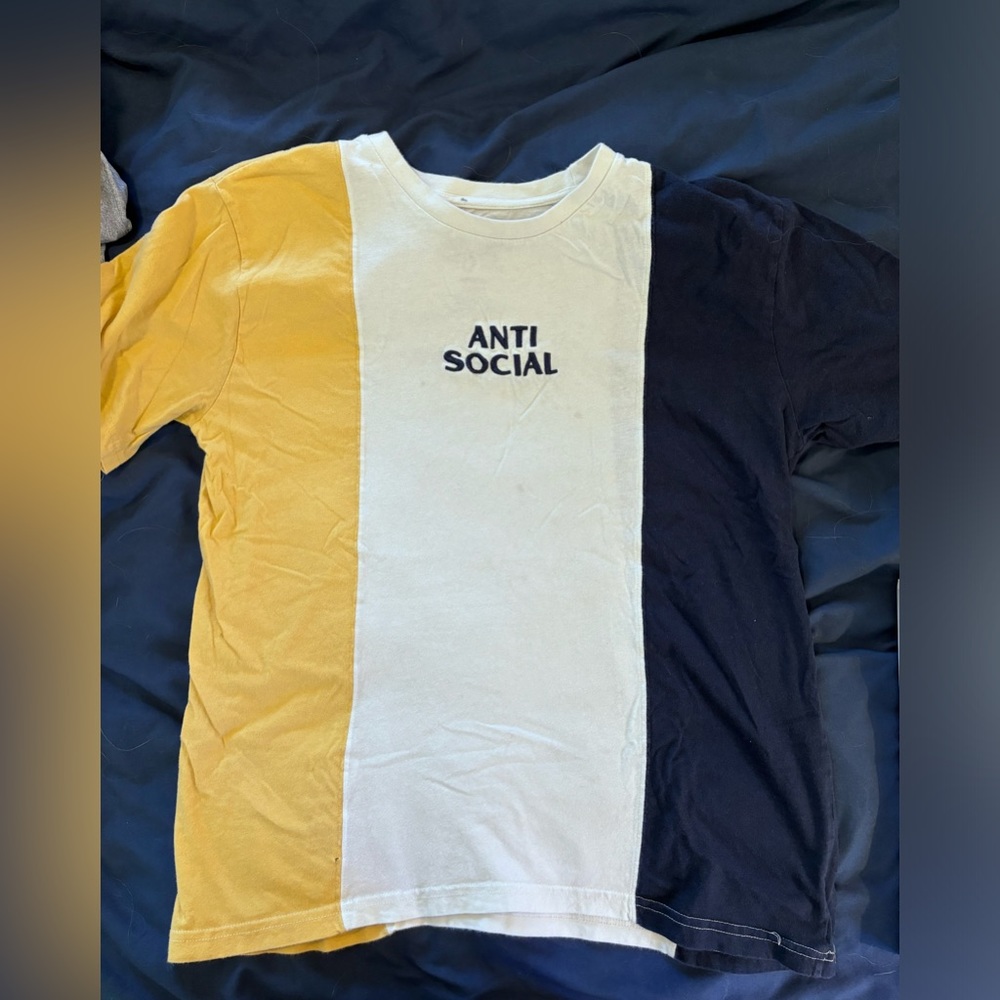 Eighty Eight Brand “Anti Social” Colorblock T-Shirt